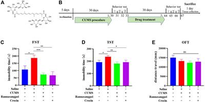 Anti-depressant-like effects of rannasangpei and its active ingredient crocin-1 on chronic unpredictable mild stress mice